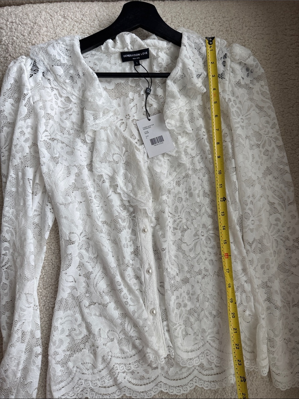 Generation Love Corsa Lace Ruffle-Front Blouse Size S NWT - Picture 8 of 9
